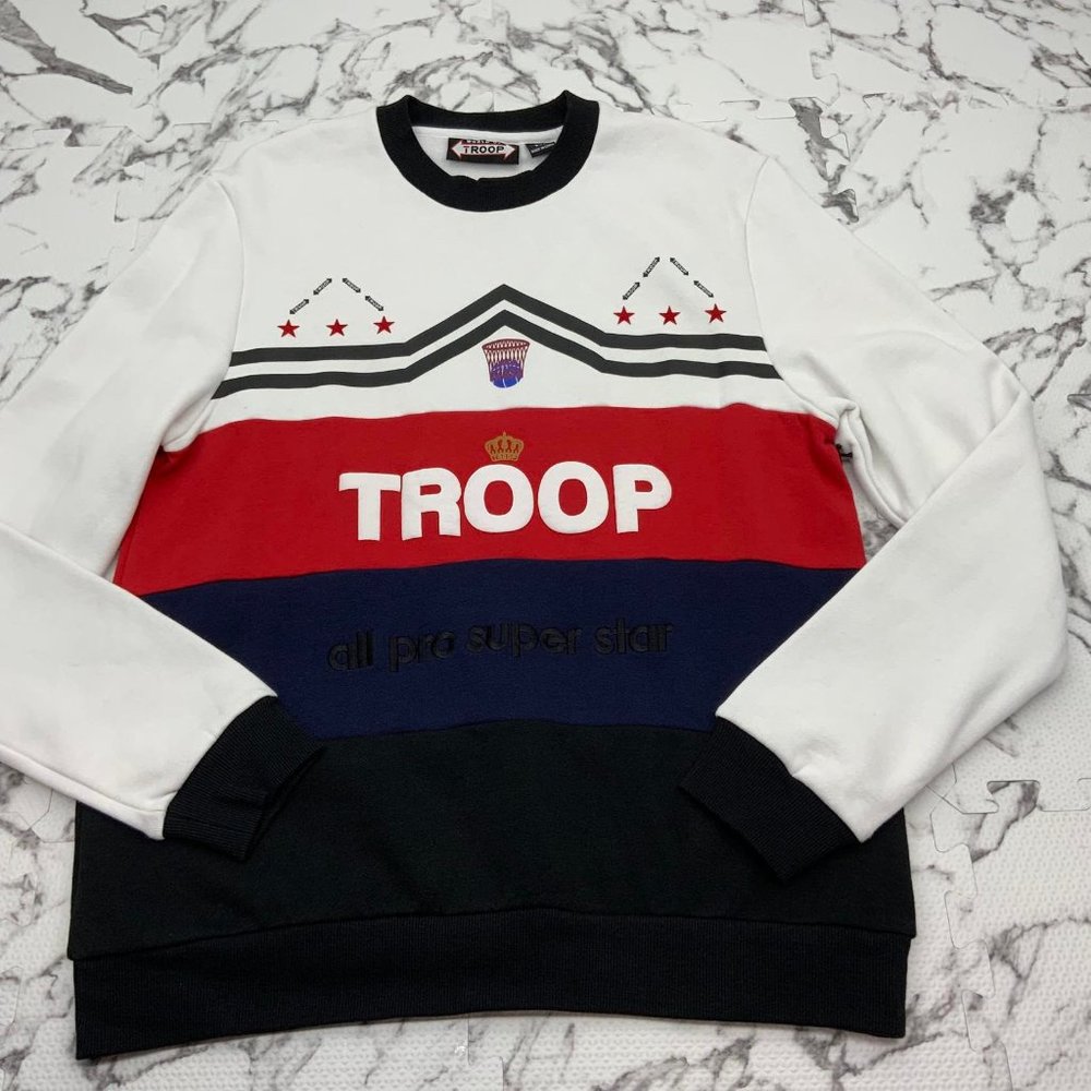 Men's Troop White Black Navy Red Crewneck Sweater